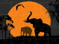 image Elephant Silhouette Jigsaw