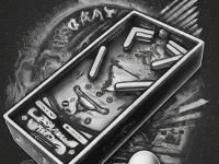 image Pinball Black N White